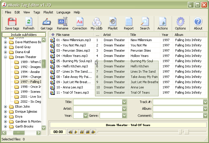 EMusicTagEditor Screenshot